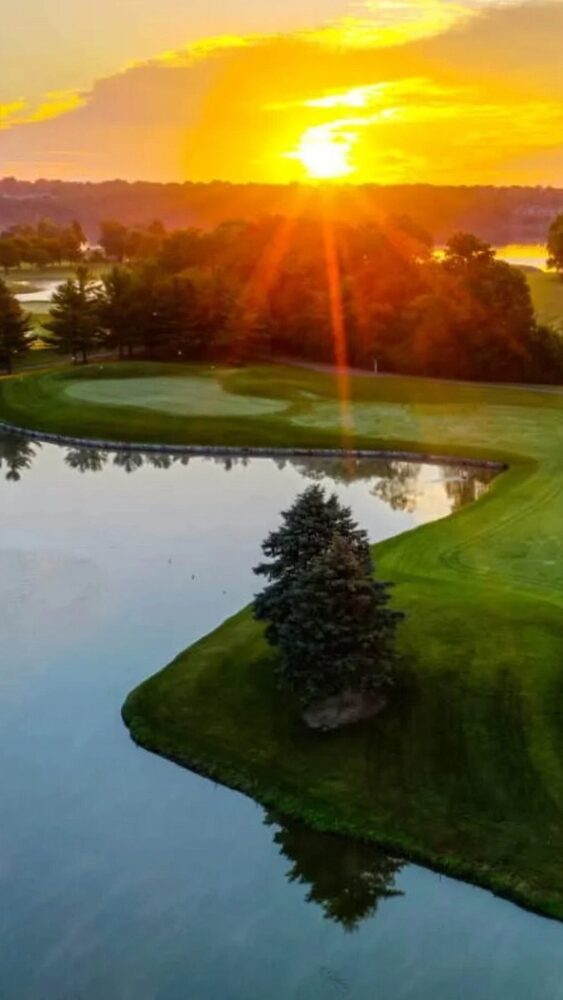 Fairway and treeline at Eagle Crest Golf Club in Ypsilanti, Michigan